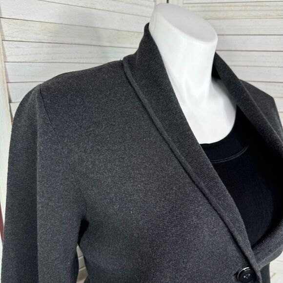 Alfani Bell Sleeve Collared Cardigan Jacket Charcoal Grey XL - Picture 7 of 14